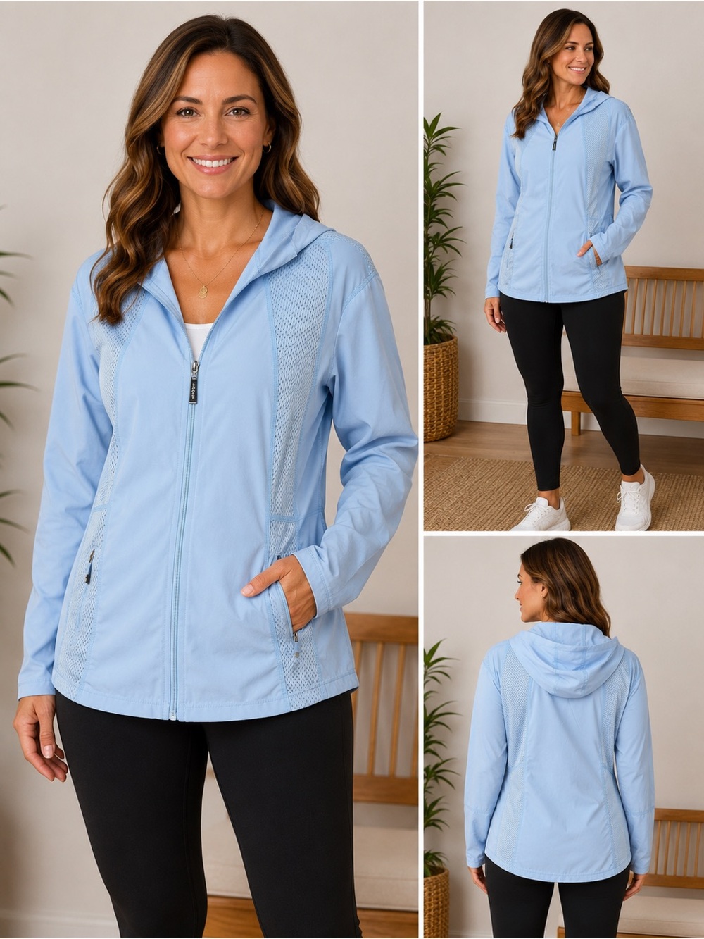 Active Domino Blue Hooded Athletic Jacket M